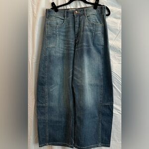 Pilcro Blue barrel Wide-Leg Jeans